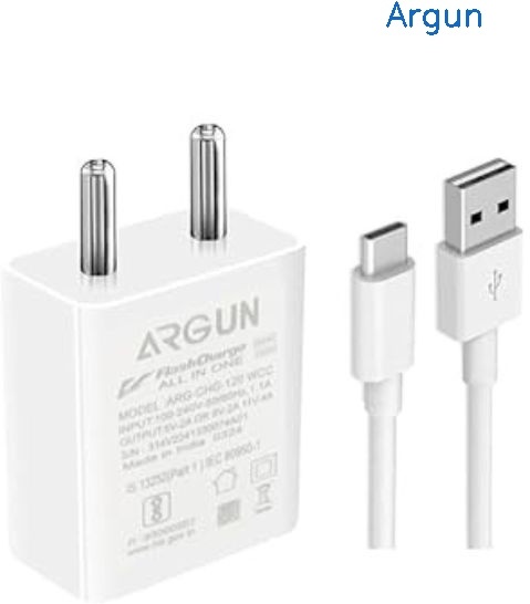 ARGUN 124 W HyperCharge 4 A Mobile Charger with Detachable Cable (White, Cable Included)